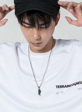 DH7恶魔之翼羽毛吊坠项链