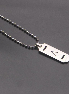 DH7嘻哈几何吊坠钛钢长款项链女