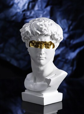 极速北欧玄关石i膏树脂雕塑人物头像大卫维纳斯雕塑桌面装饰摆件