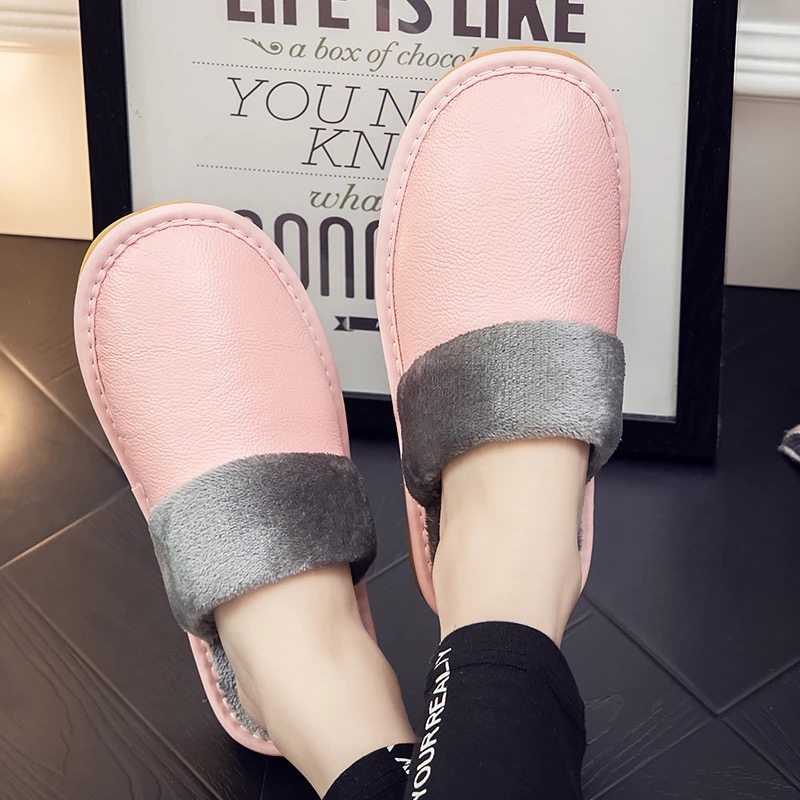 海宁真皮保暖居家棉拖鞋秋冬男女室内防滑软底静音透气家用皮拖鞋,淘宝优惠券,粉丝福利购,淘宝优惠卷