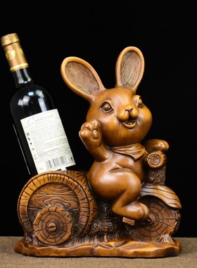 十二生肖摆件红酒架创意鼠牛虎兔龙蛇马羊猴鸡狗猪餐厅酒柜装饰品