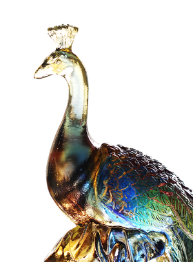 琉璃孔雀家具客厅玄关装饰摆件促姻缘结婚礼物乔迁新居礼品摆件