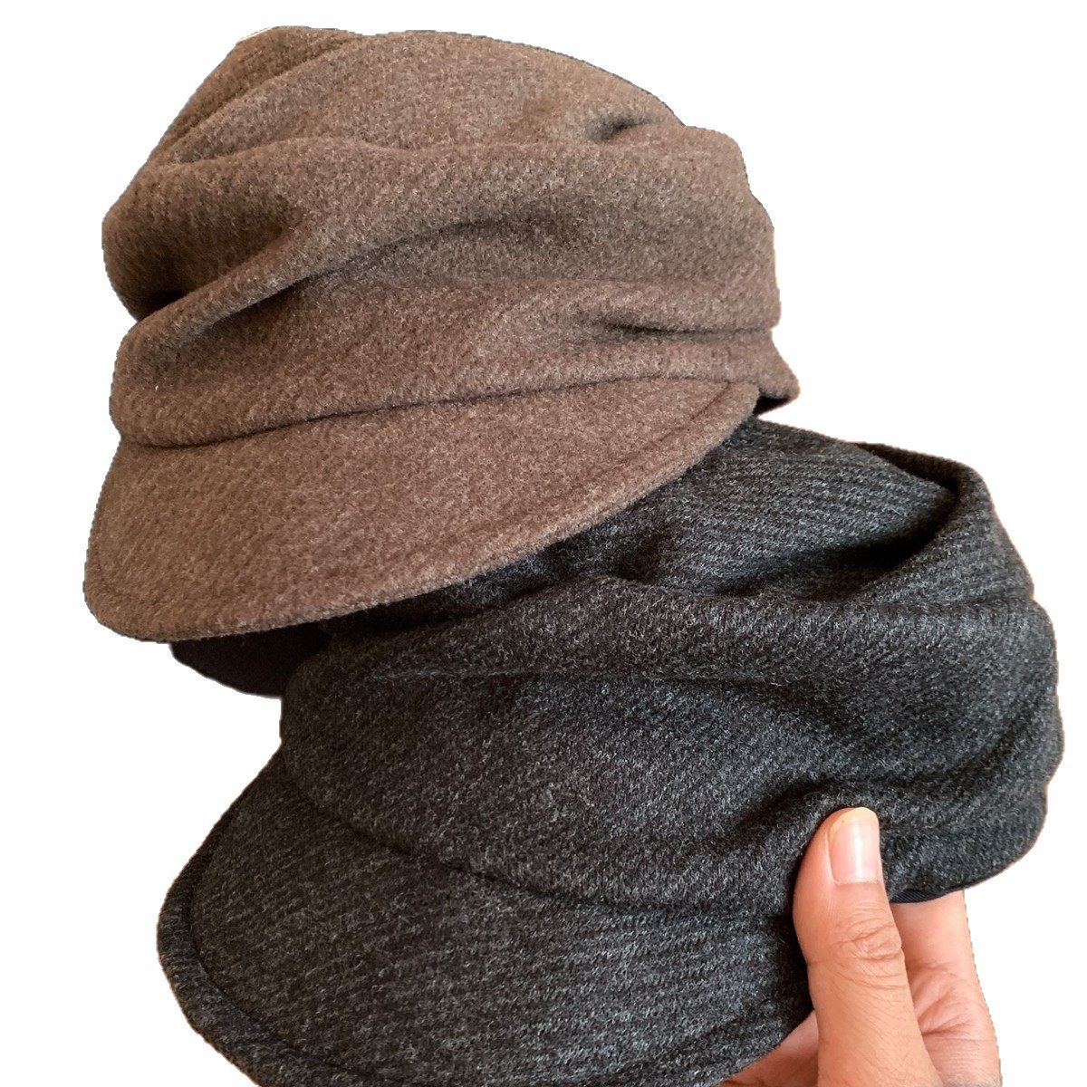 日系山本风黑色褶皱贝雷帽女秋冬显脸小报童帽大头围百搭画家帽子,淘宝优惠券,粉丝福利购,淘宝优惠卷