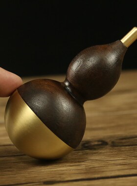 不倒翁铜葫芦摆件风m水招财中式家居装饰品客厅玄关桌面摆设手把