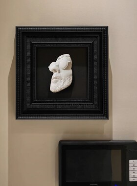 高级感入户门口墙面装饰画玄关立体浮雕石膏画P法式电视背景墙挂