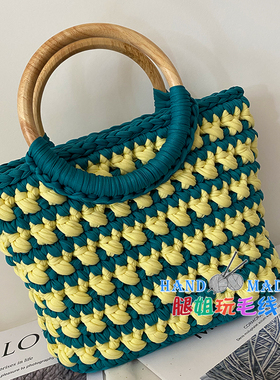 复古手挽女包手工diy礼品材料包手工编织I毛线diy 女手提包 编织