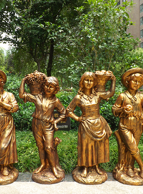 户外欧式天使人物k雕塑摆件玻璃钢雕像仿石膏园林别墅庭院公园装