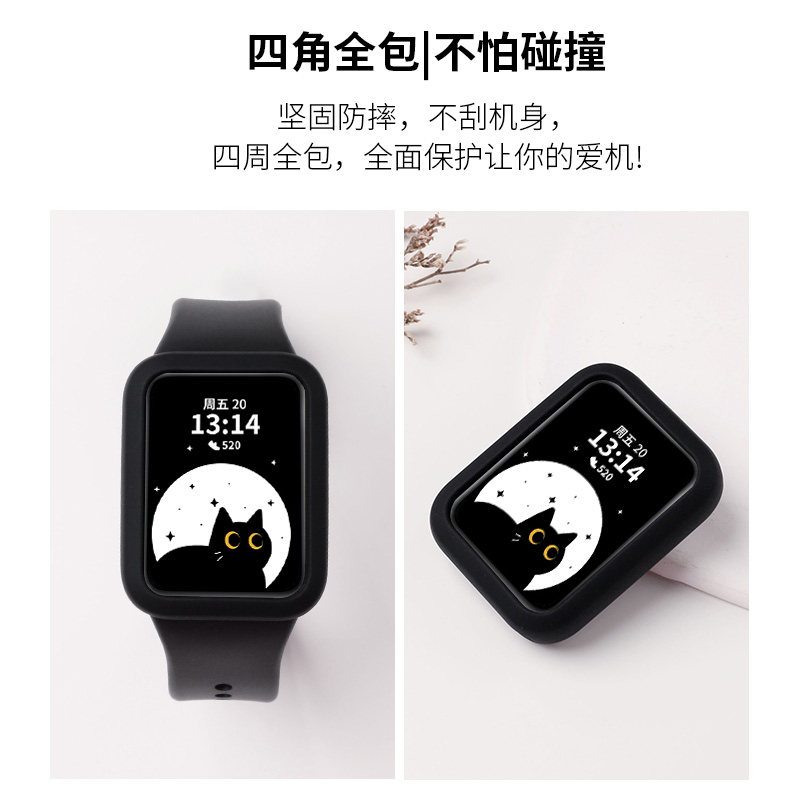 Suitable for Xiaomi Mi Band 10pro/9pro protective case soft silicone half-pack protective cover smart sports bracelet for boys and girls universal advanced wear-resistant shock-proof and drop-proof case color solid color accessories