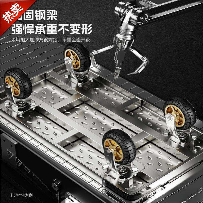 钢板小推车拉货手推车搬运车家用平板车便携拖车折叠小拉车手拉车 - 图0