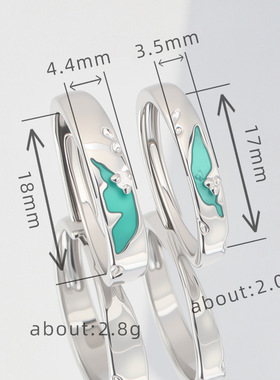 简约山屿蝴蝶情侣戒指