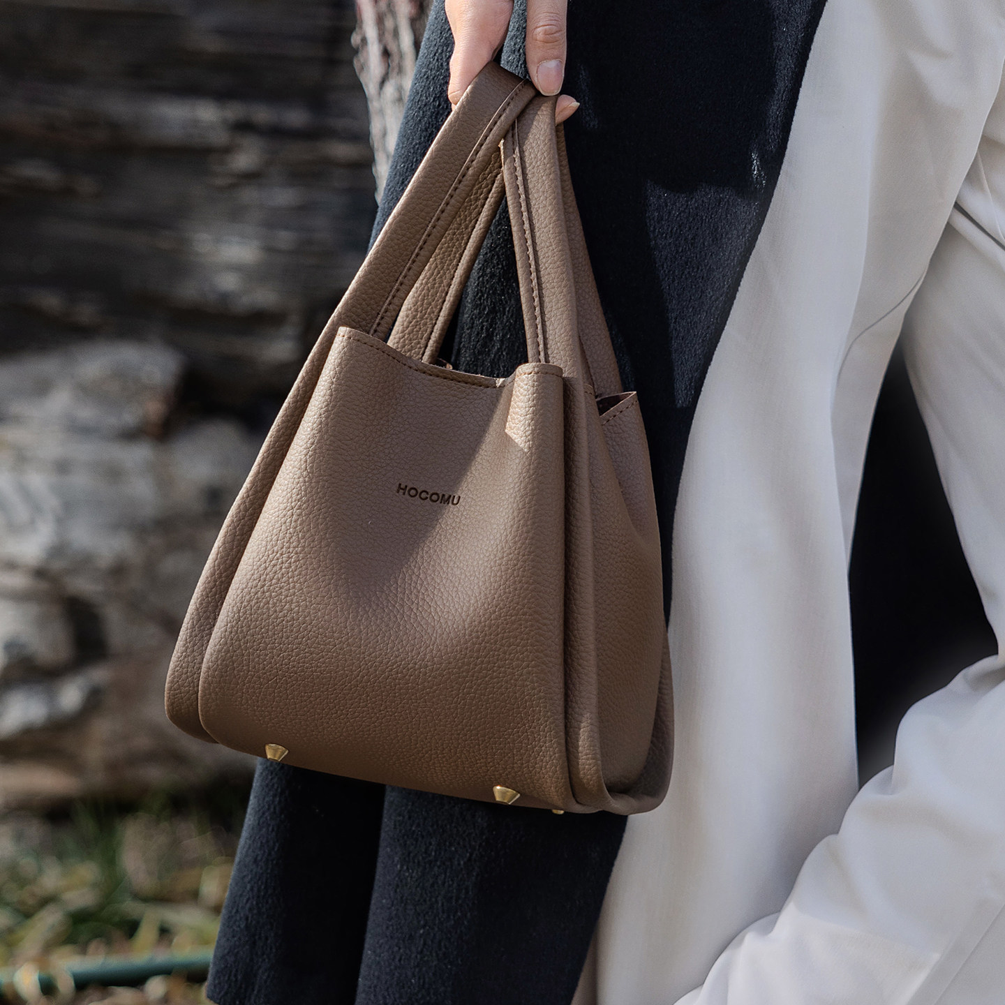 乐其塞文菜篮子水桶包女手提单肩斜挎包秋冬通勤新款大容量77051,淘宝优惠券,粉丝福利购,淘宝优惠卷