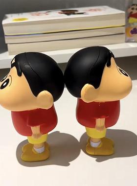 弹跳蜡笔小新摆件捏捏解压趣味慢回弹发泄玩偶卡通玄关装饰摆件