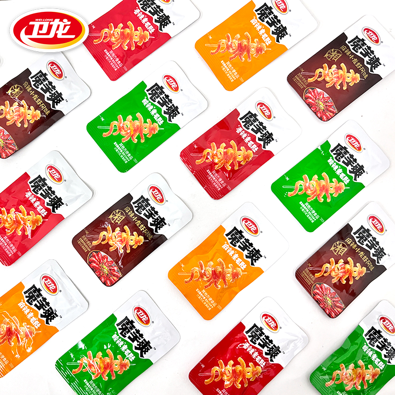 卫龙魔芋爽辣条亲嘴烧麻酱味素毛肚风吃海带童年怀旧休闲小零食品