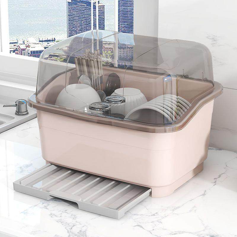 厨房沥水碗柜带盖放碗箱装碗碟盘餐具家用碗架置物架子碗筷收纳盒,淘宝优惠券,粉丝福利购,淘宝优惠卷