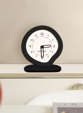 简约现代钟表摆件装饰画客厅电视柜置物柜时钟摆台式创意静音挂钟