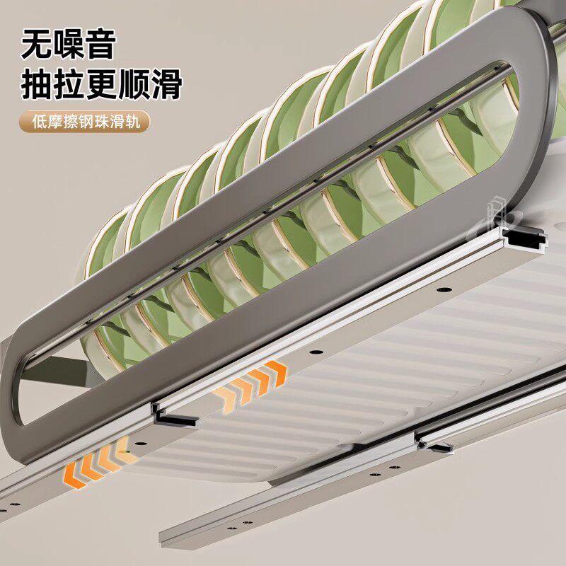 厨房抽拉碗碟架收纳架橱柜拉篮抽屉式碗盘沥水置物架子沥水架家用,淘宝优惠券,粉丝福利购,淘宝优惠卷