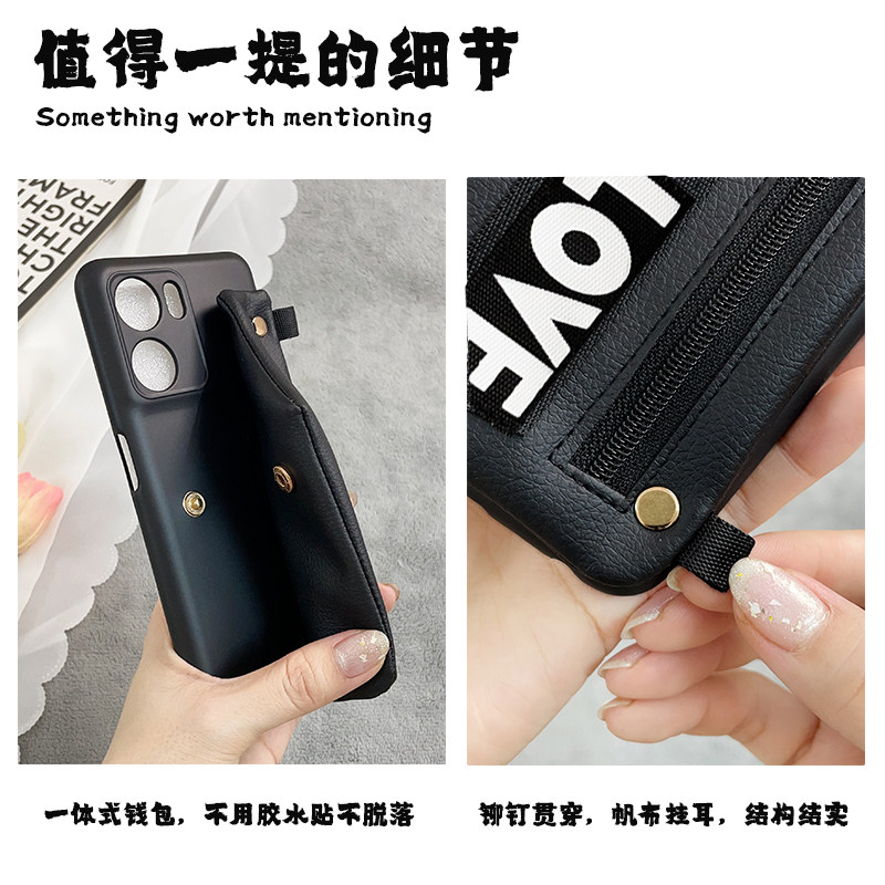 适用红米note15/14pro手机壳简约K90/K80字母新款小米17/15T/13X硅胶软壳斜挎带背绳K7060至尊版防摔零钱卡包