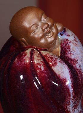 钧瓷杨志钧大师煤烧佛在心中福在其中陶瓷客厅博古架摆件祝福礼品