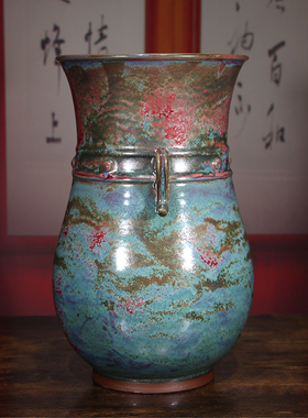 河南禹州钧瓷摆件李亚飞纯手工如意尊摆放高档家居客厅工艺礼品