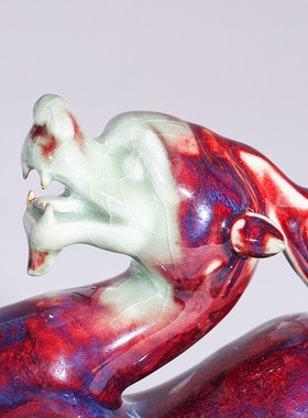 河南禹州神垕钧瓷摆件貔貅招财窑变天禄貔貅车载家居玄关饰品送礼