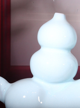 钧瓷插花居家客厅装饰福鹿简约高档陶瓷吉祥摆件祝福礼物送领导