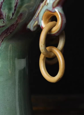 钧瓷摆件四海升平花瓶陶瓷家居客厅玄关办公室摆件送领导长辈礼物