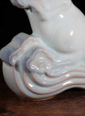 钧瓷家居祝福摆件陶瓷创意十二生肖桌面玄关博古架装饰品前途似锦