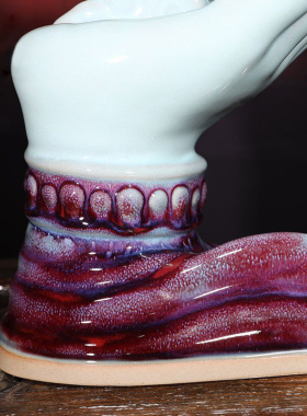 钧瓷摆件妙德吉祥河南禹州神垕钧窑花瓶高档礼品送领导长辈老师