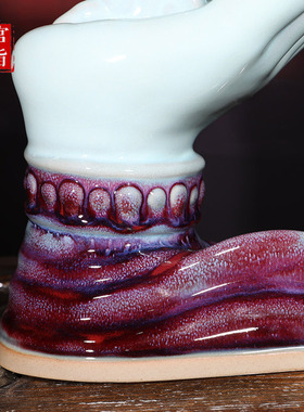 钧瓷摆件妙德吉祥河南禹州神垕钧窑花瓶高档礼品送领导同事老师