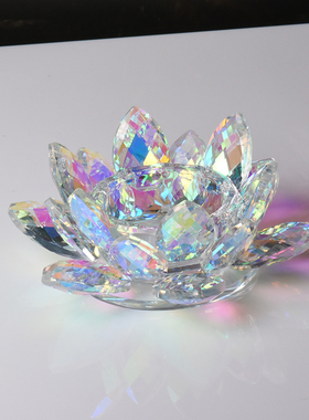水晶莲花摆件供佛莲花座