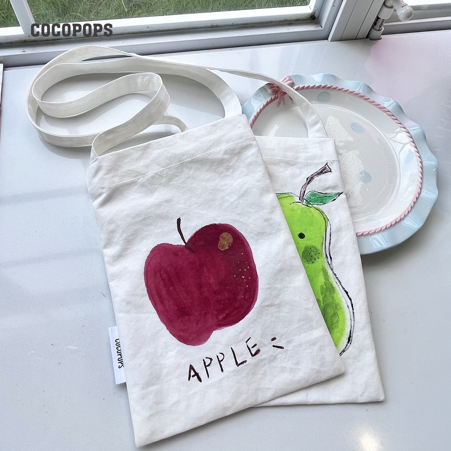COCOPOPS韩国小众腋下迷你帆布包手工“水果涂鸦系列”手机布袋包,淘宝优惠券,粉丝福利购,淘宝优惠卷