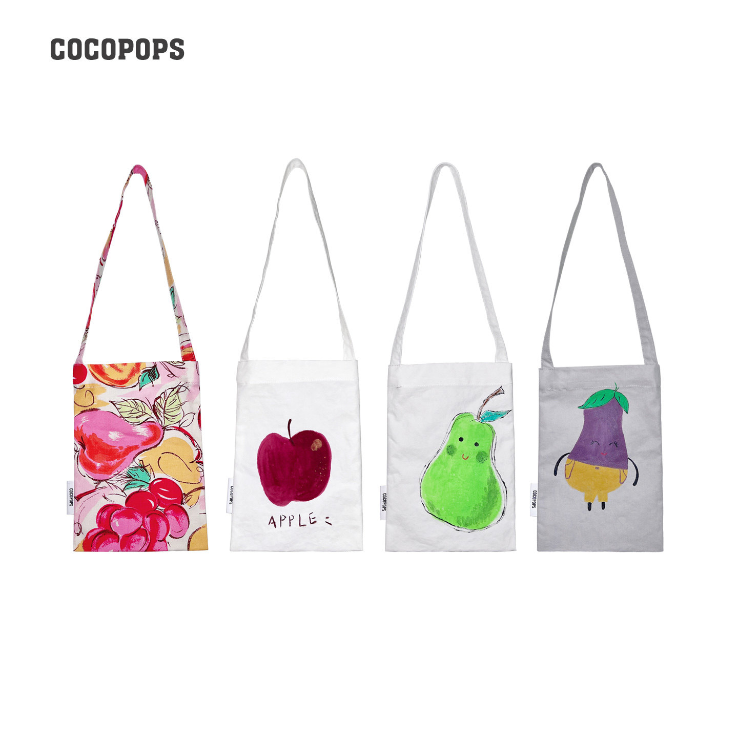 COCOPOPS韩国小众腋下迷你帆布包手工“水果涂鸦系列”手机布袋包,淘宝优惠券,粉丝福利购,淘宝优惠卷