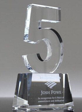 K9水晶数字奖杯10周年十佳员工奖牌奖杯创意礼品公司定制年会