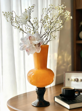 复古中古风小众高脚琉璃花瓶