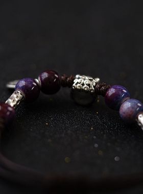 景德镇陶瓷手链编织小醒狮国潮风男女情侣手饰好运配饰可调节手绳