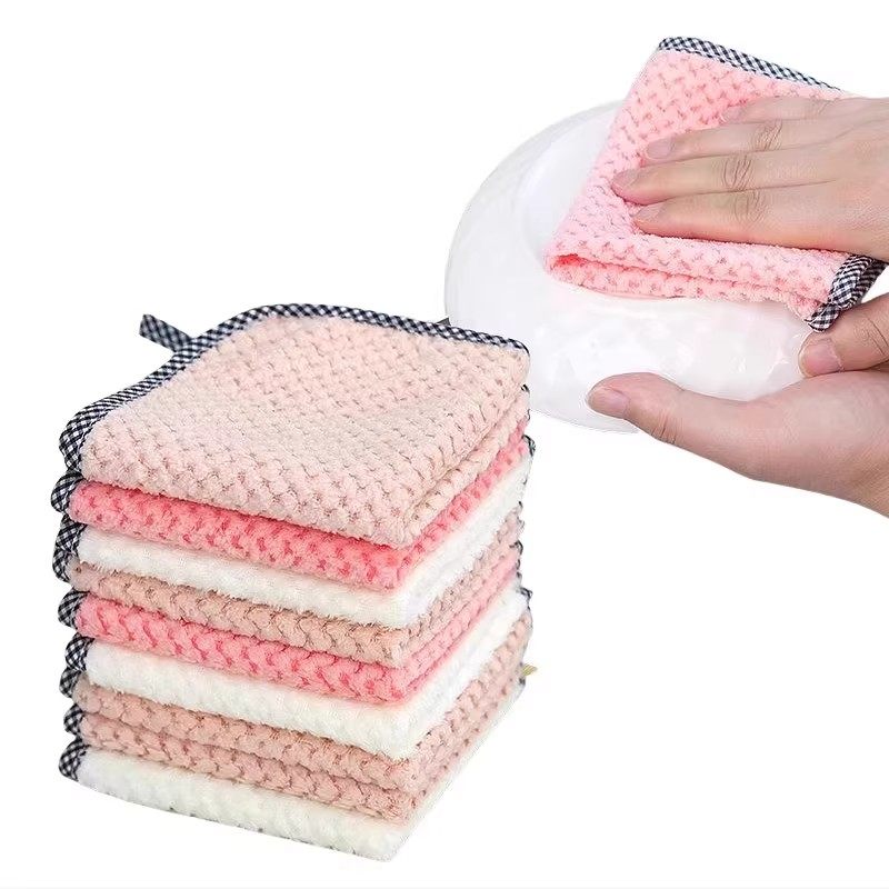 菠萝纹菠萝格抹布吸水不掉毛擦手巾厨房专用洗碗布加厚双面抹布,淘宝优惠券,粉丝福利购,淘宝优惠卷