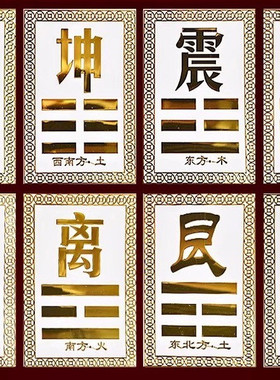 房屋缺角八卦补角金属贴纸