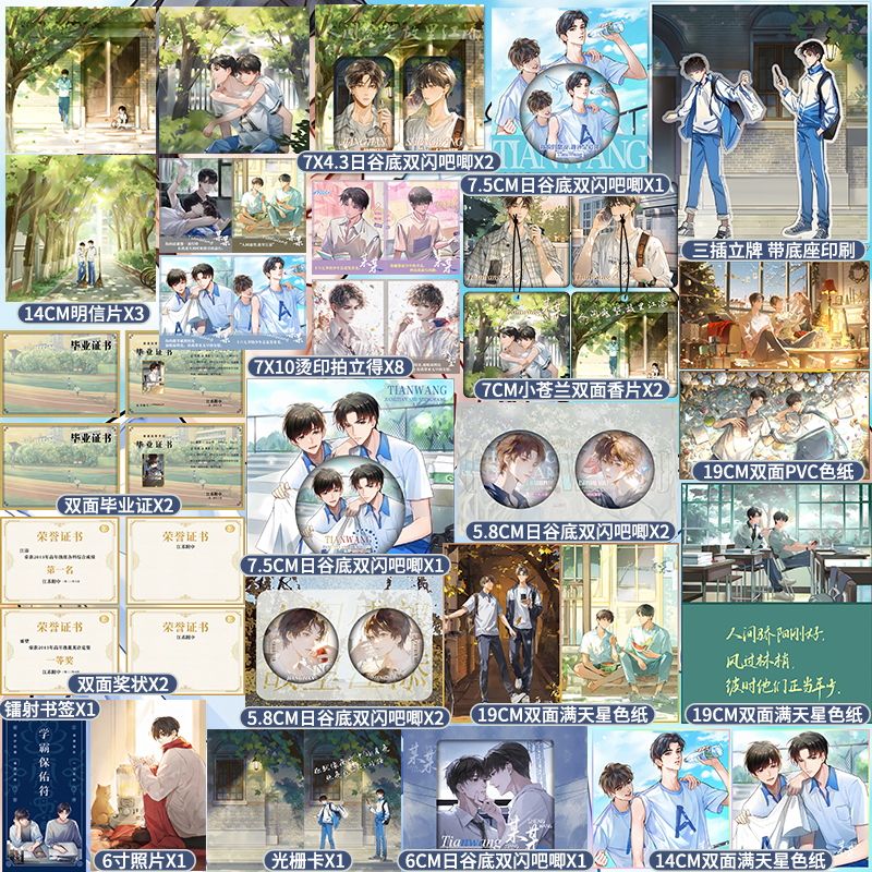 豪华套装某某盛夏衍生周边江添盛望吧唧徽章镭射票精美礼物谷子 - 图0