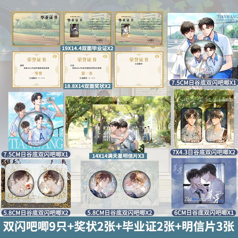 豪华套装某某盛夏衍生周边江添盛望吧唧徽章镭射票精美礼物谷子 - 图3