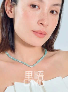 里晤S925纯银异型天河石银珠子项链新中式显白节日送女友生日礼物