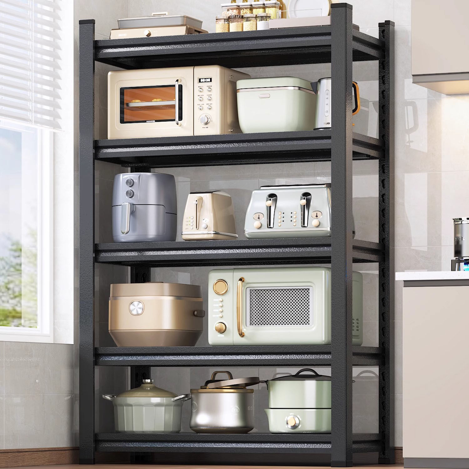 德国居厨房置物架落地多层微波炉烤箱收纳架子多功能锅架储物货柜,淘宝优惠券,粉丝福利购,淘宝优惠卷