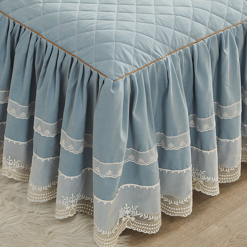 新款夹棉床裙单件床罩三件套纯色加厚1.8m床单裙式床围裙罩带裙边,淘宝优惠券,粉丝福利购,淘宝优惠卷