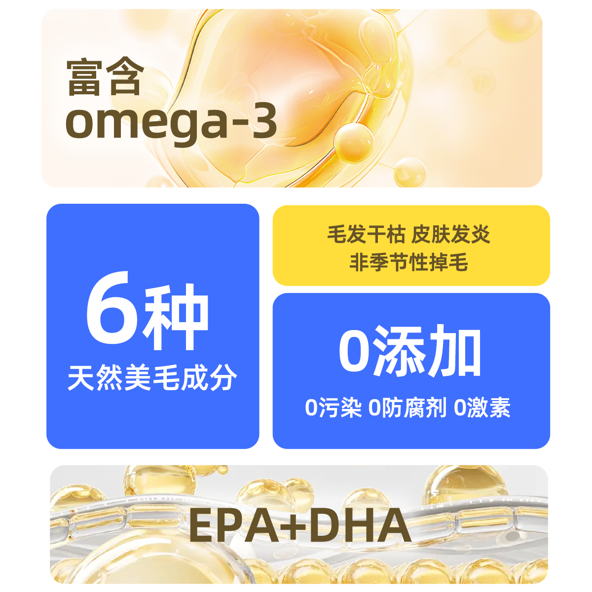 宠倍安深海鱼油猫咪用狗狗犬用防掉毛维生素片宠物卵磷脂磷虾美毛