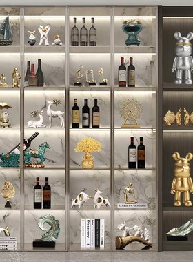 新中式客厅餐边柜酒柜装饰品摆件轻奢高档高端大气上档次工艺品