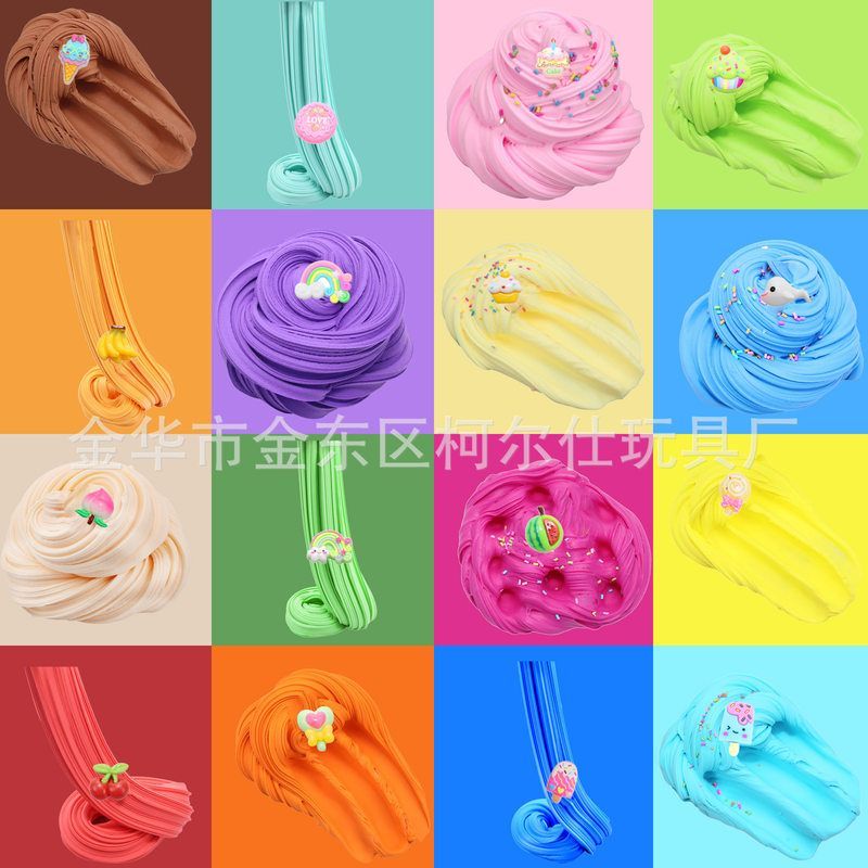 30pcs 30ml史莱姆棉花泥泡芙胶玩具彩泥套装亚马逊批发 Slime kit - 图2