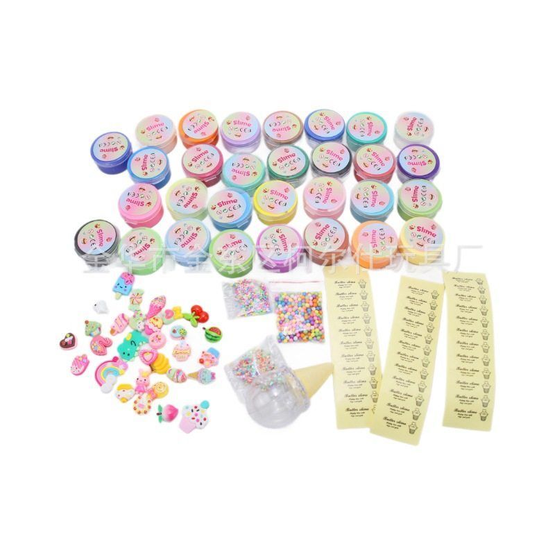 30pcs 30ml史莱姆棉花泥泡芙胶玩具彩泥套装亚马逊批发 Slime kit - 图3