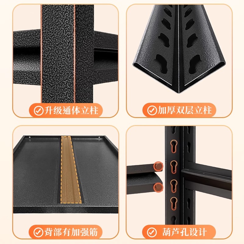 家用货架置物架多层收纳架一体靠墙杂物架阳台储藏室碳钢储物架子 - 图2