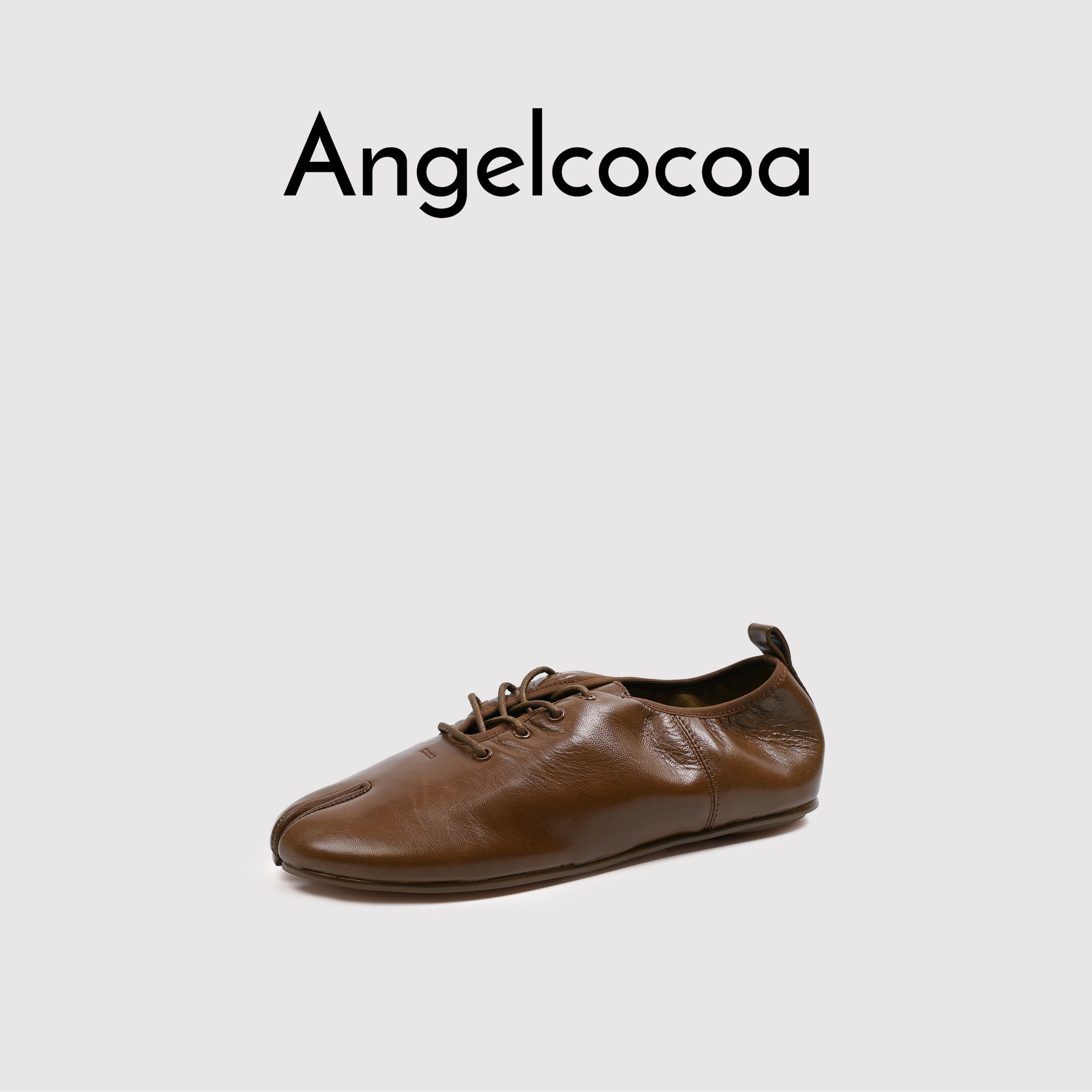 日本Angelcocoa丑萌复古分趾鞋女平底单鞋软底舒适系带猪蹄鞋,淘宝优惠券,粉丝福利购,淘宝优惠卷