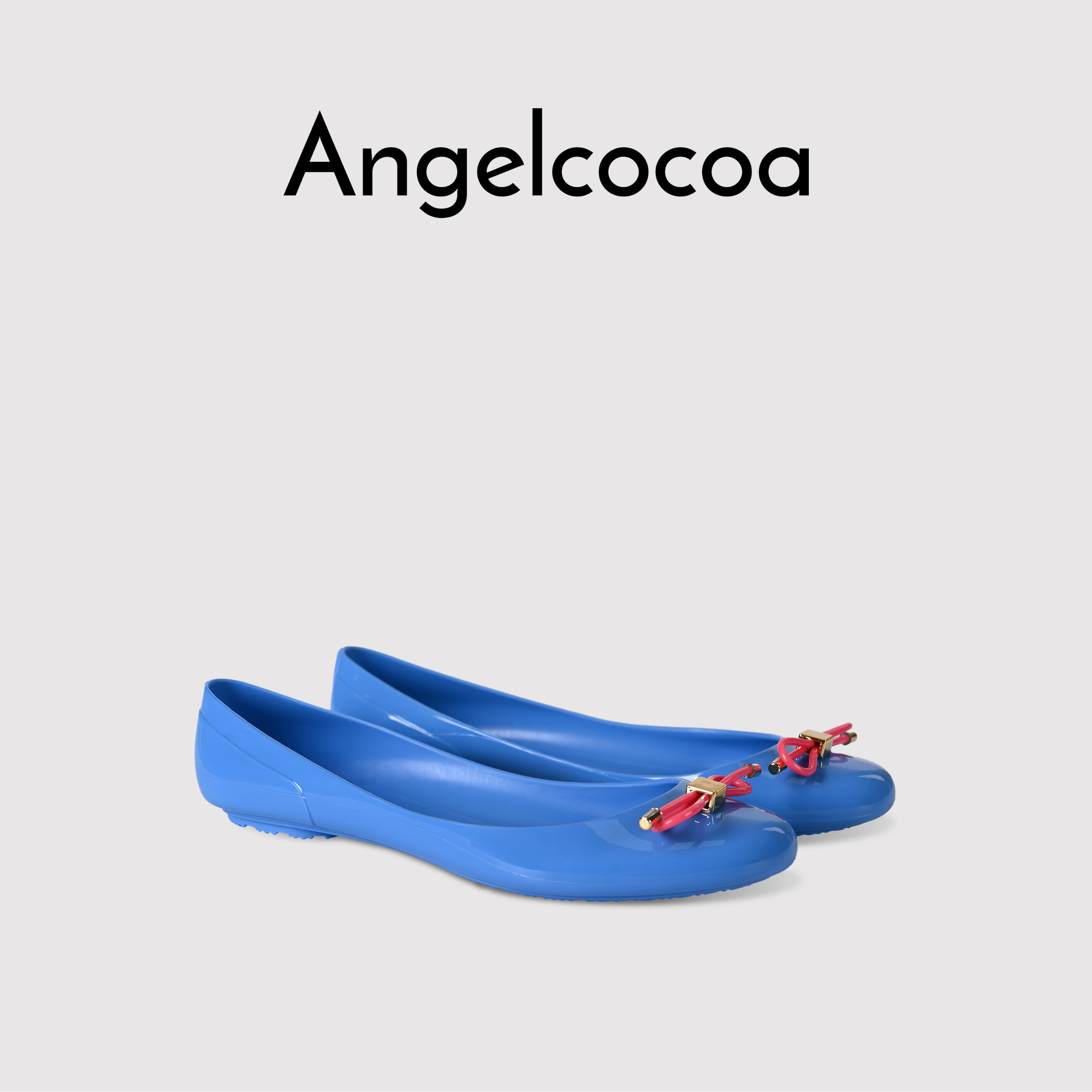 日本Angelcocoa圆头女鞋果冻鞋2025新款沙滩鞋一脚蹬蝴蝶结平底鞋,淘宝优惠券,粉丝福利购,淘宝优惠卷