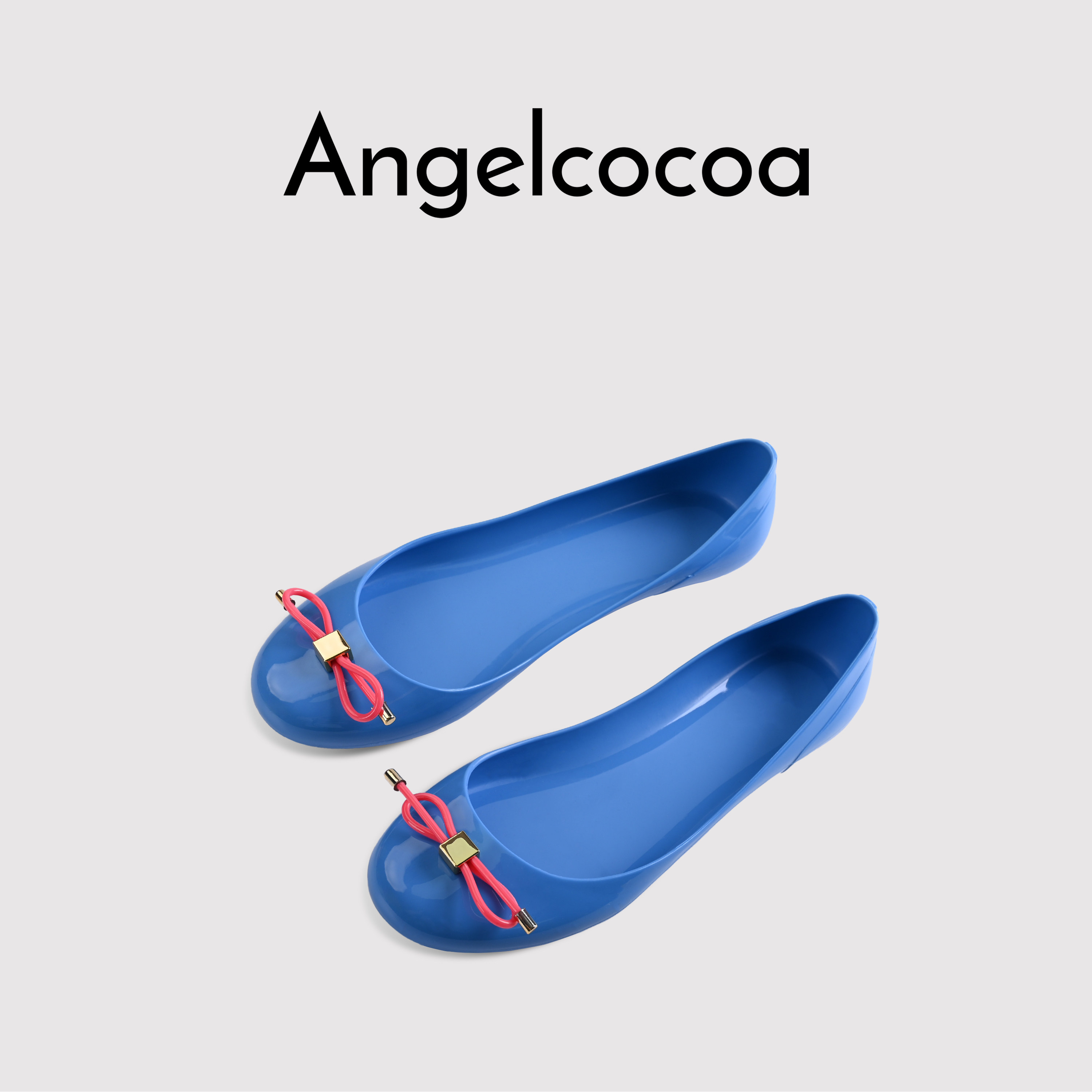 日本Angelcocoa圆头女鞋果冻鞋2025新款沙滩鞋一脚蹬蝴蝶结平底鞋,淘宝优惠券,粉丝福利购,淘宝优惠卷